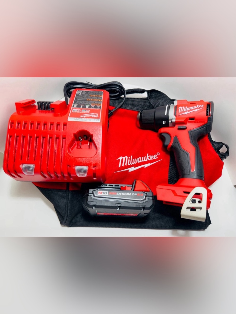 Milwaukee M12 Brushless Impact Driver 3450-20 XC 3.0 Battery Rapid Charger Kit